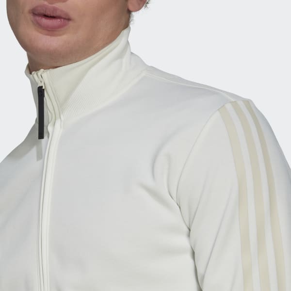 White 3-Stripes Fitted Track Top CN315