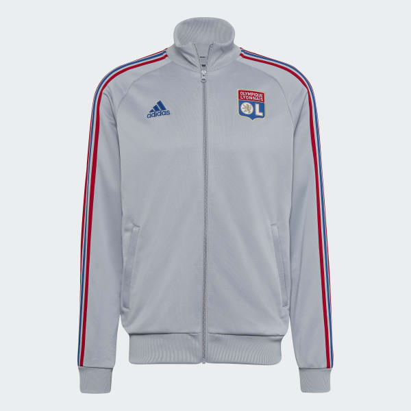 Siva Tepláková bunda Olympique Lyonnais 3-Stripes