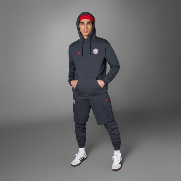 Grey FC Bayern Essentials Trefoil Hoodie