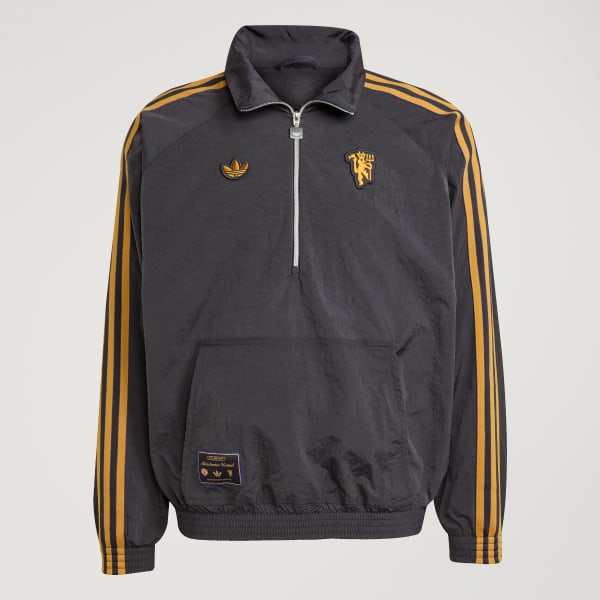 adidas Manchester United Terrace Icons Half-Zip Jacket - Black