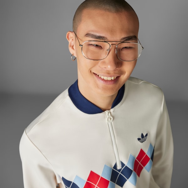 White Originals Argyle Printed 1/4-Zip Sweatshirt