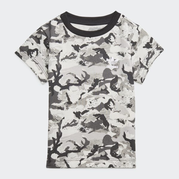 Blanc T-shirt imprimé camouflage intégral