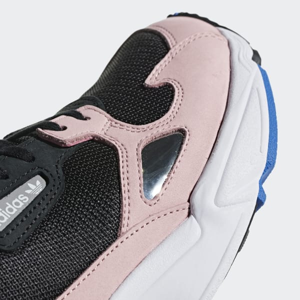 adidas women's black & pink falcon sneakers