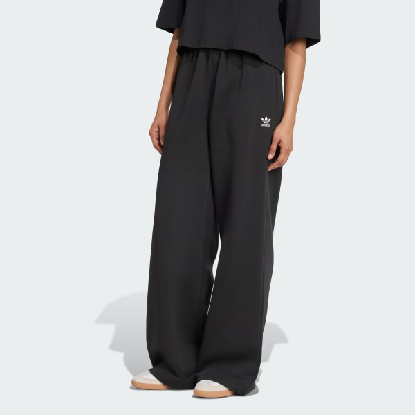 Svart Essentials Wide Leg Fleece Byxor