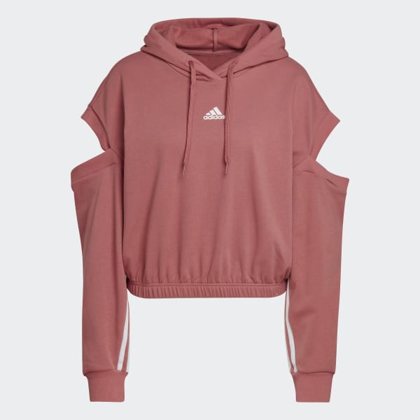 Czerwony Hyperglam 3-Stripes with Cutout Detail Sweatshirt F3921