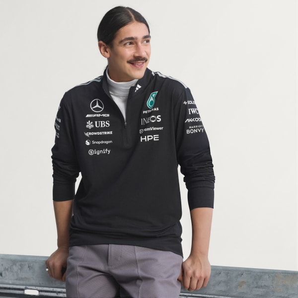zwart MERCEDES - AMG PETRONAS FORMULA 1 TEAM ENGINEERS Sweatshirt MET KORTE RITS