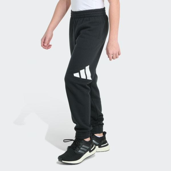 Black Elastic Waistband Essential Big Logo Fleece Jogger

