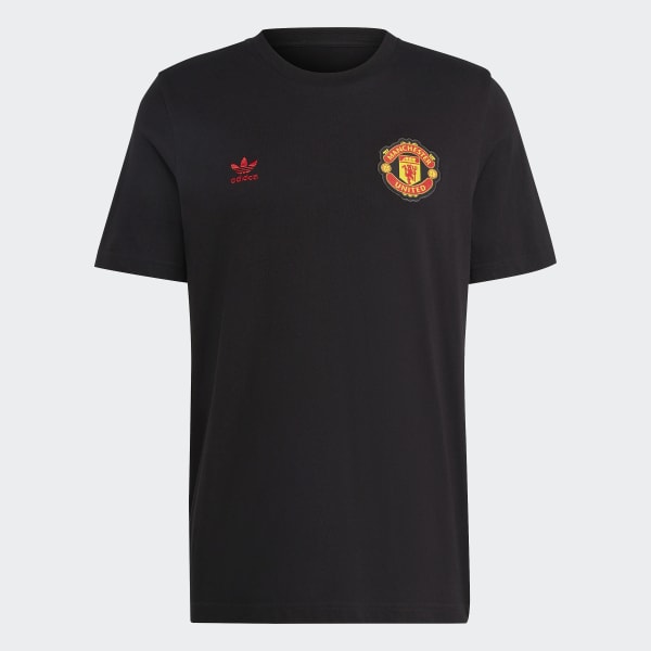 Black Manchester United Essentials Trefoil Tee