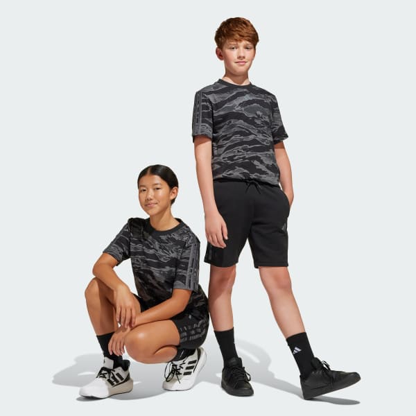 Black Seasonal Essentials Camo Shorts Kids
