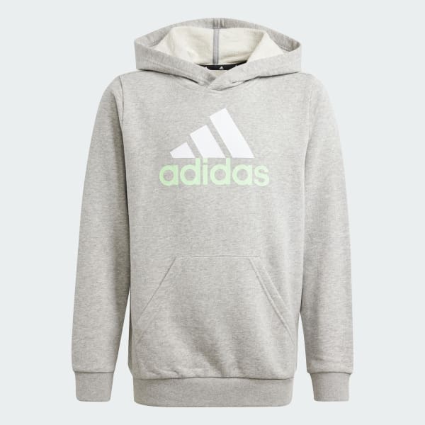Grey Essentials Two-Colored Big Logo Cotton Hoodie