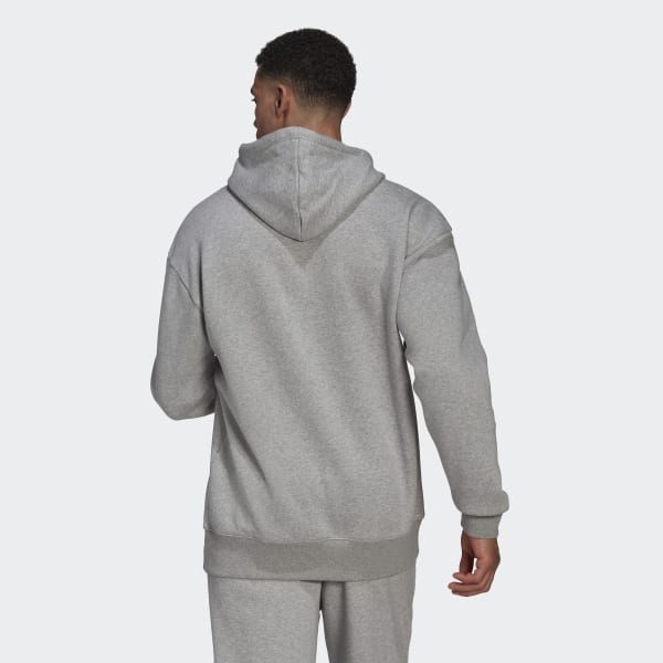 Gris Sweat-shirt à capuche en molleton de coton à emmanchures tombantes Essentials FeelVivid TT585