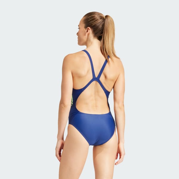adidas Mid 3 Stripes Swimsuit Blue adidas UK