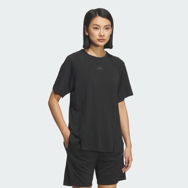 ブラック トレーニング エッセンシャルズ プラス ルーズフィット クールセンサー ミッド レギュラー レングス半袖Tシャツ