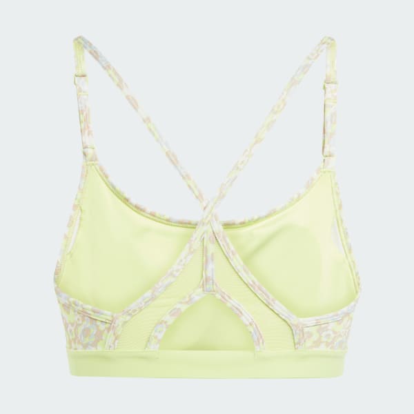 Verde Top Treino Suporte Leve Estampa Floral Aeroreact