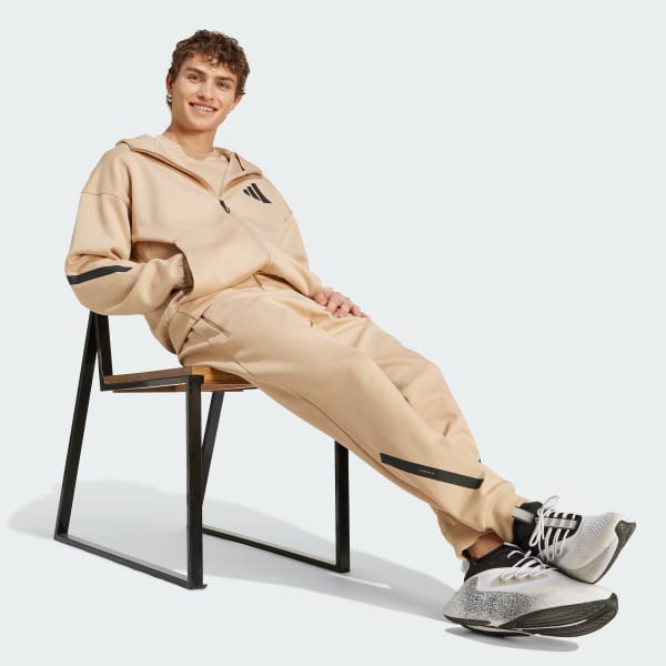 Beige Z.N.E. Full-Zip Hooded Träningsjacka