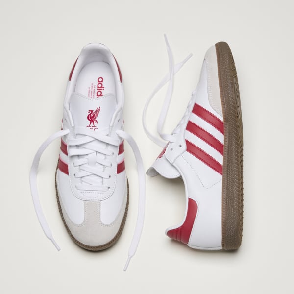 adidas Samba LFC スニーカー ホワイト/レッド　リバプール 25 Liverpool FC × adidas Originals Samba - メルカリ