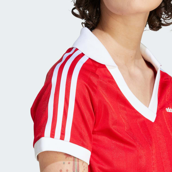 adidas Women\'s Lifestyle Crop | - | Red Soccer US adidas Top