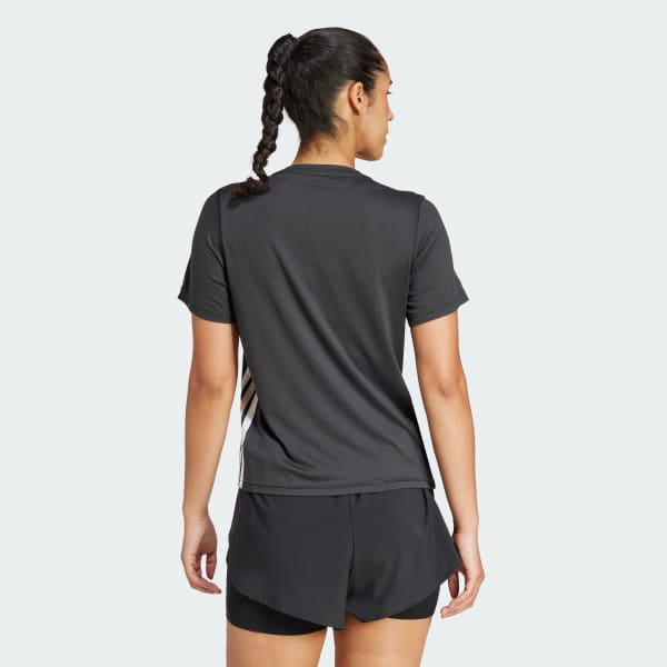 Negro Polera de Entrenamiento Train Essentials 3 Tiras