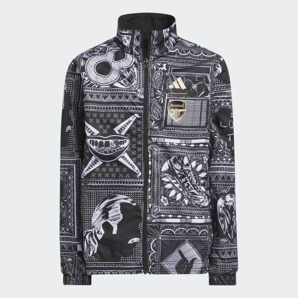 adidas Arsenal Ian Wright Anthem Jacket Kids Black Kids