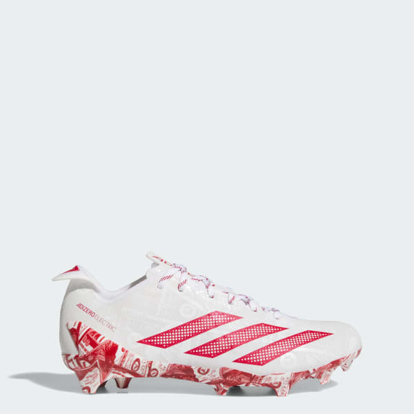 White Adizero Electric II SMU American Football Cleats