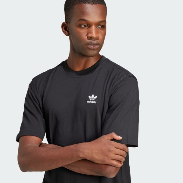 adidas Trefoil Essentials Tee - Black | Free Shipping with