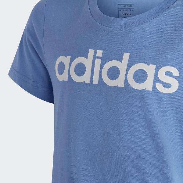 Blue Essentials Linear Logo Cotton Slim Fit T-Shirt