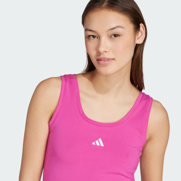 売れ筋商品|||アディダス カットソー トップス レディース Women's Essentials Small Logo Cotton Tank Top Semi Lucid Fuchsia/White adidas Essentials Small Logo Cotton Lifestyle Tank Top