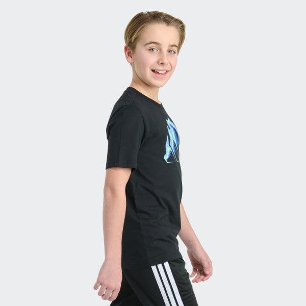 Black Short Sleeve Flame Logo Tee

