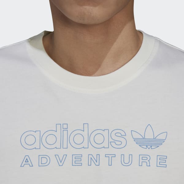 Wit adidas Adventure Mountain Front T-shirt SD639