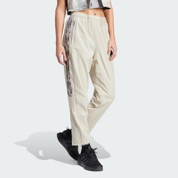 Beige Pants Tiro Cut 3 Franjas Summer Tejido