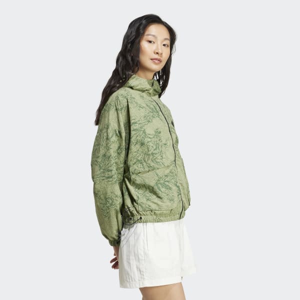 adidas City Escape Woven Windbreaker - Green | Free Shipping