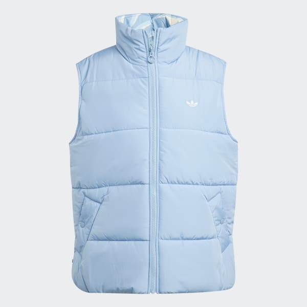 Bleu Veste sans manches réversible à imprimé animal abstrait