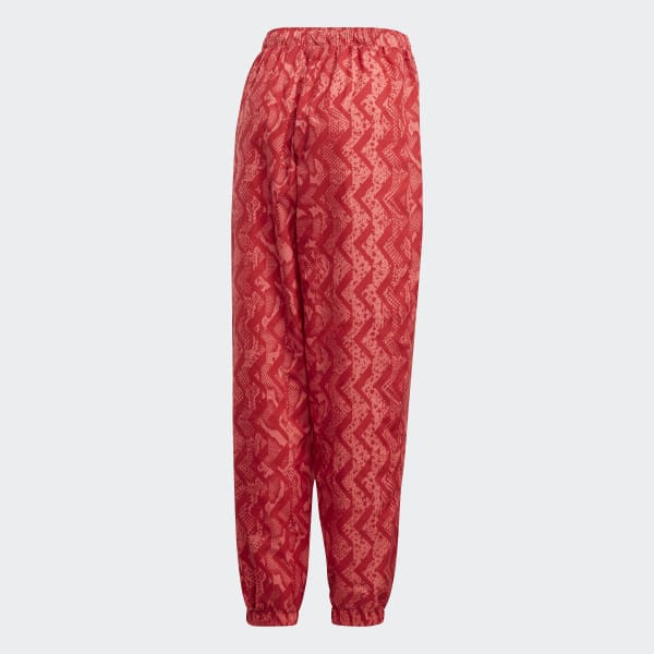 Red Allover Print Track Pants
