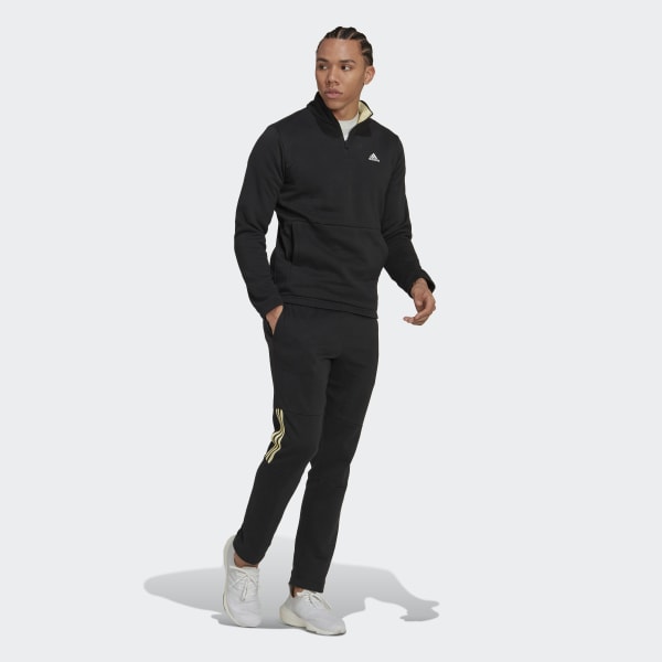 Black 1/4 Zip Fleece Track Suit SS510