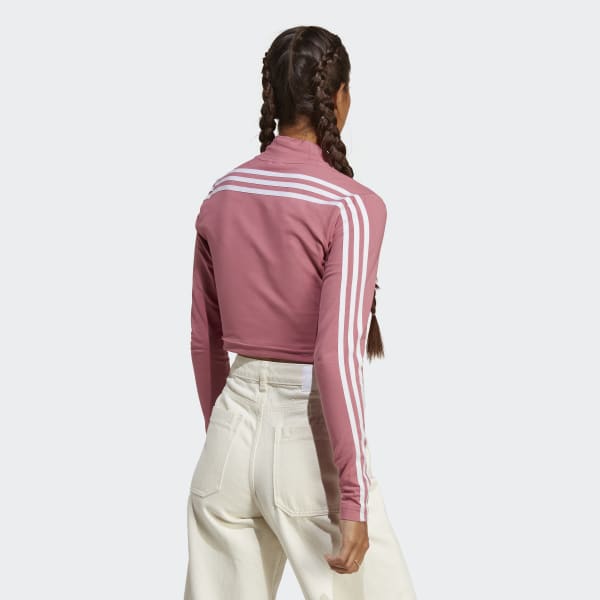 Pink Future Icons 3-Stripes Mock Neck Top