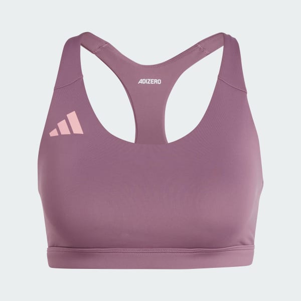 Purple Adizero Essentials Run Medium-Support Bra
