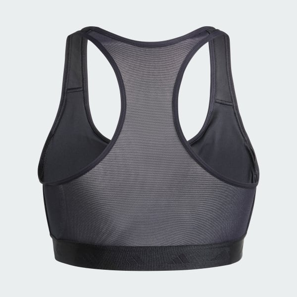 adidas Powerreact Training Medium Support Hyperglam Emboss Bra Black Free Shipping with adiClub adidas US