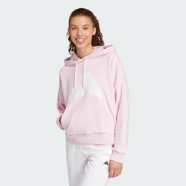 Rosado Polera con Capucha Essentials Big Logo Tela French Terry Holgada