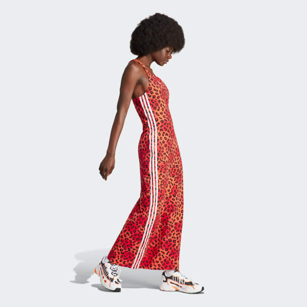 adidas Vestido Maxi adidas Originals Leopard Luxe 3 Rayas Naranja adidas Colombia