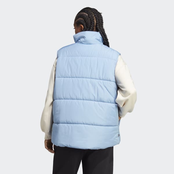 Bleu Veste sans manches réversible à imprimé animal abstrait