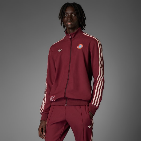Burgundy FC Bayern Terrace Icons Track Top