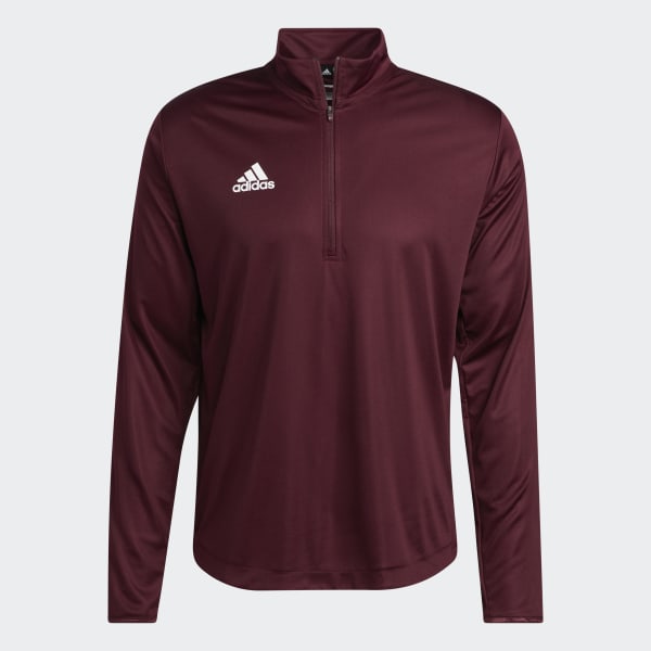 adidas Under the Lights Long Sleeve 1 4 Zip Knit Sweatshirt Burgundy Free Shipping with adiClub adidas US