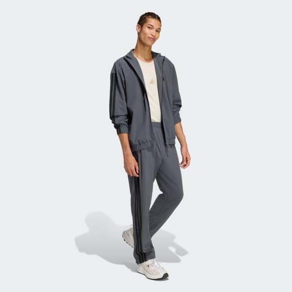 Grey 3-스트라이프 우븐 스냅 트랙 팬츠