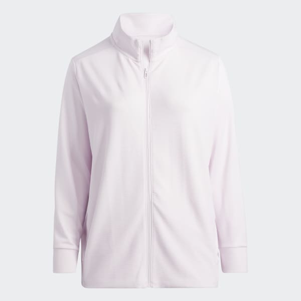 Pink Textured Full-Zip Jacket (Plus Size) DJ520
