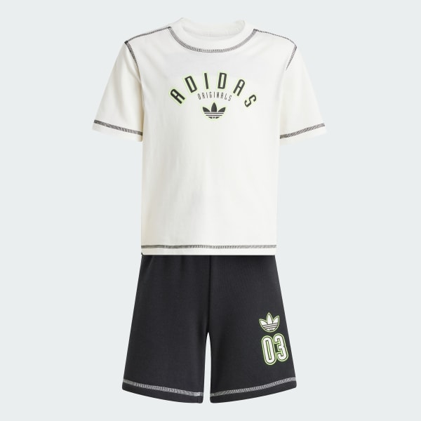Branco Conjunto Shorts Camiseta Infantil