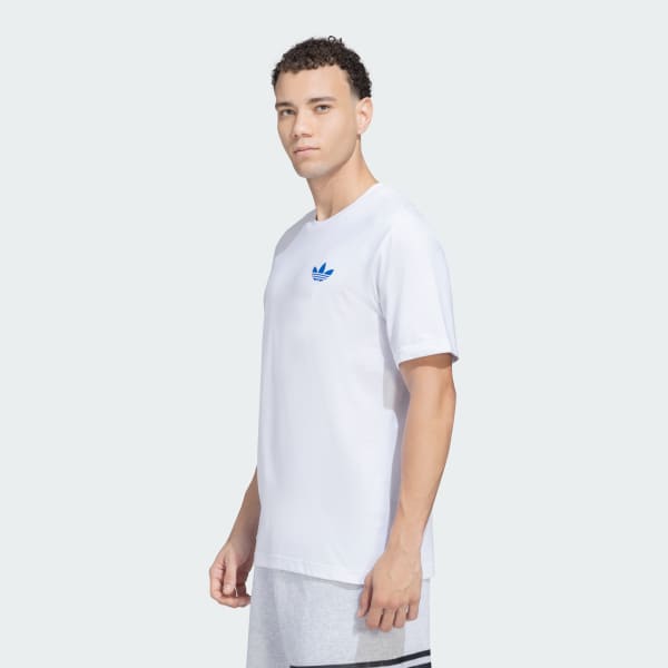 White adidas Originals Trefoil Car Tee