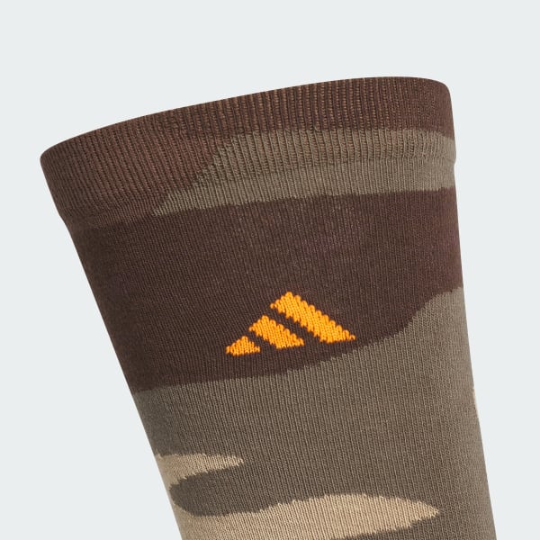 ブラウン ジャカード カモ クルー ソックス
