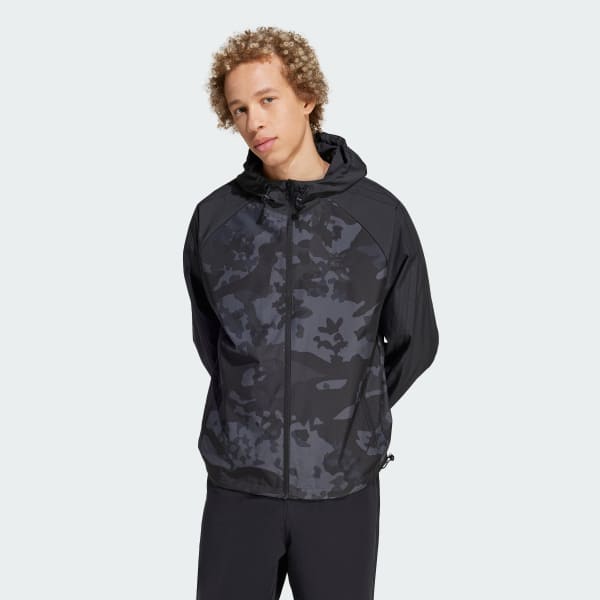 Adidas camo windbreaker mens discount