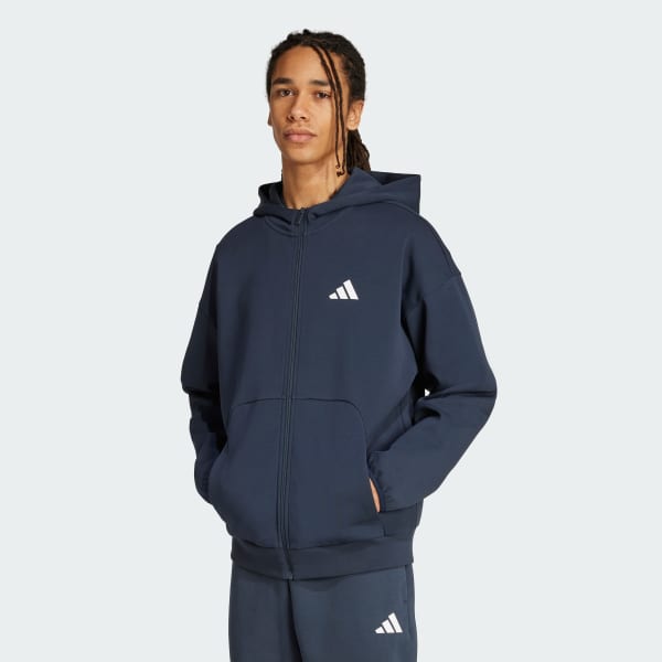 Bleu Veste à capuche entièrement zippée petit logo Future Icons