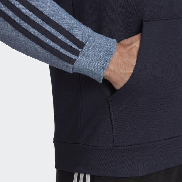 Blue Essentials Mélange French Terry Hoodie